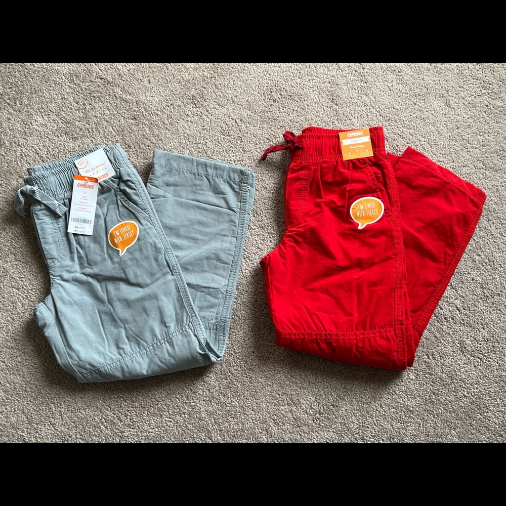 NWT- 2 pairs of Gymboree “Gymster” lined pants- Size 7.